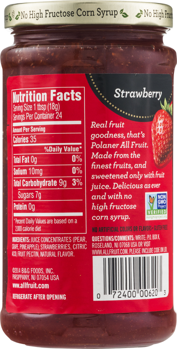 Polaner All Fruit Spreadable Fruit, Strawberry, 15.25 oz