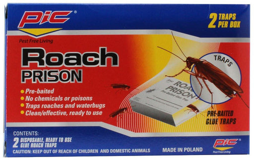 Pic Roach Prison Disposable Pre-Baited Glue Roach Traps, 2 pc