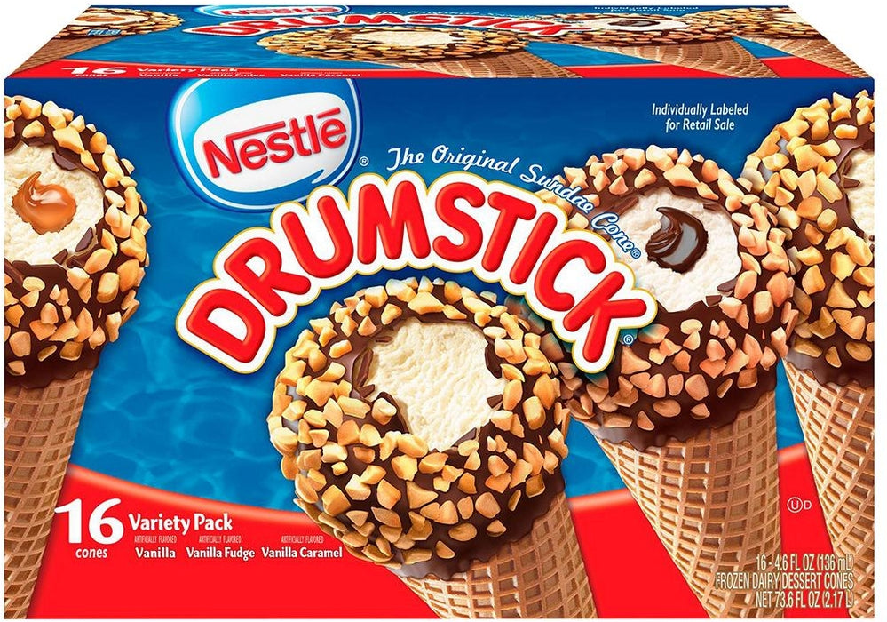 Nestle Drumstick Sundae Cones, Variety Pack, 16 ct