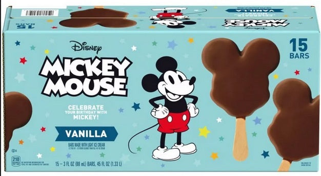 Mickey Mouse Vanilla Ice Cream Bar, 15 ct