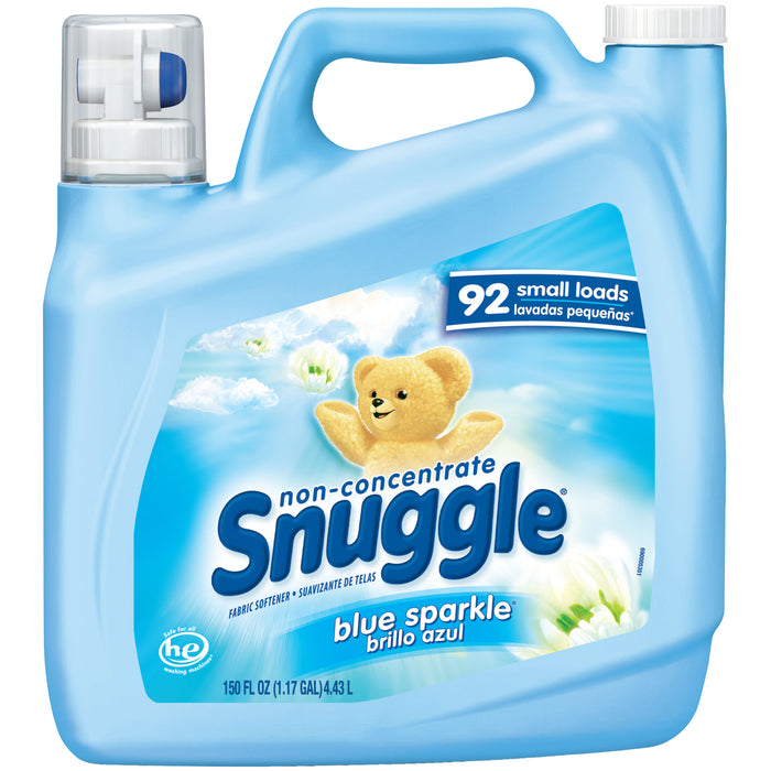 Snuggle Non-Concentrate Liquid Fabric Softener, Blue Sparkle Scent, 92 Loads, 150 oz