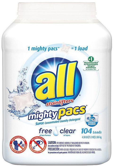 All Stainlifters Mighty Pacs, Free of Perfumes, Clear of Dyes, 104 pacs