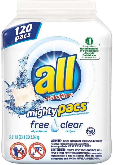 All Stainlifters Mighty Pacs Laundry Detergent, 120 ct