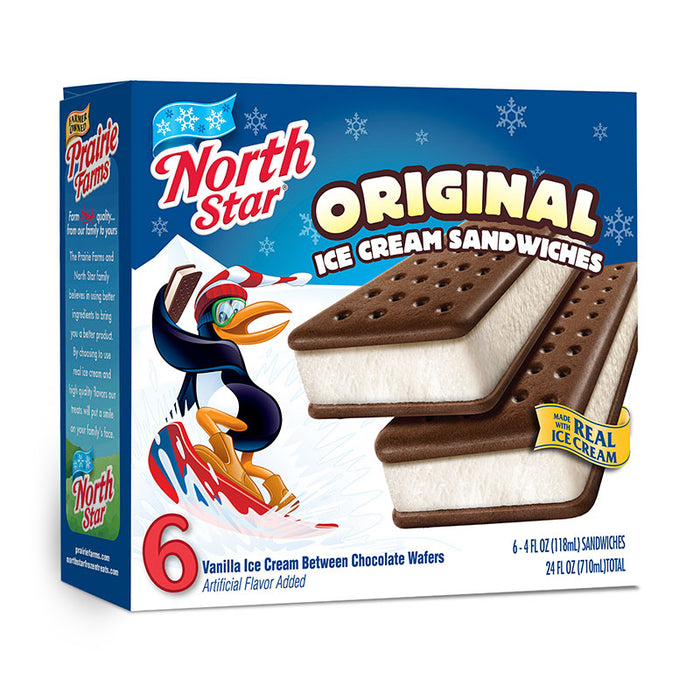 North Star Original Vanilla Ice Cream Sandwiches , 6 ct