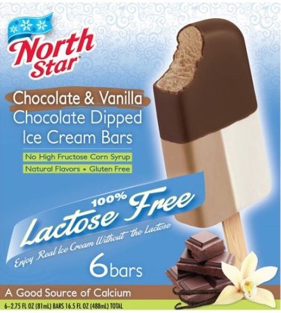 North Star Lactose Free Chocolate & Vanilla Chocolate Dipped Ice Cream Bars, 6 ct