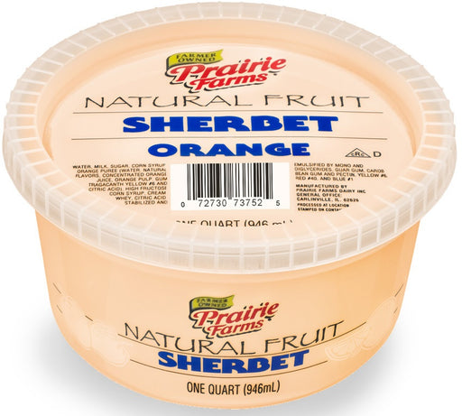 Prairie Farms Orange Sherbet, 64 oz