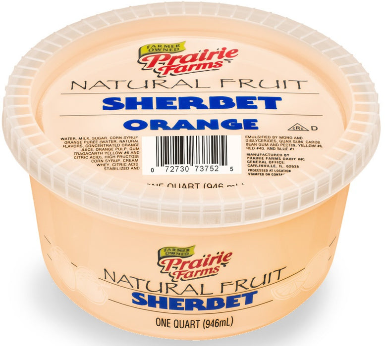 Prairie Farms Orange Sherbet, 64 oz