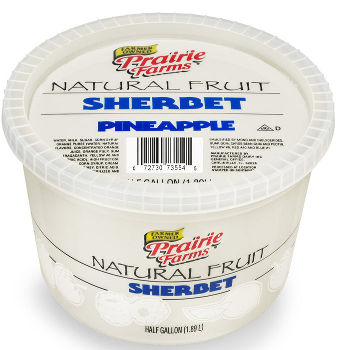 Prairie Farms Pineapple Sherbet, 64 oz