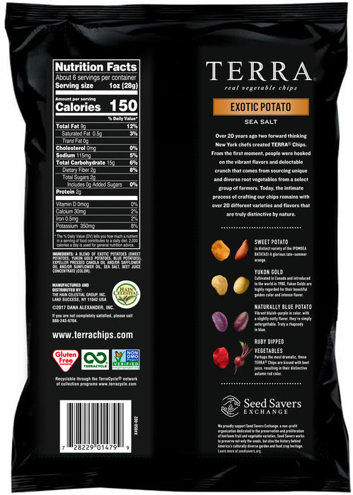 Terra Exotic Potato Chips With Sea Salt, 5.5 oz