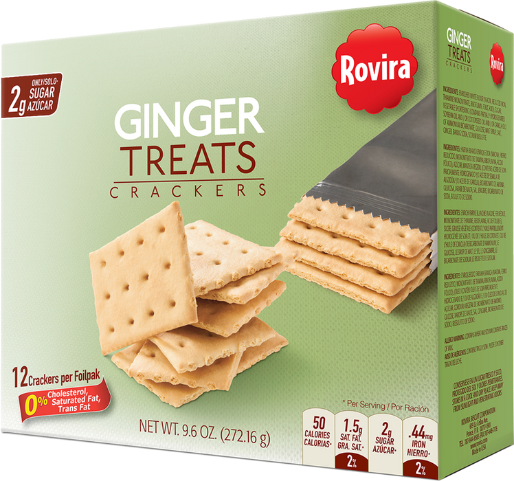 Rovira Ginger Treats Crackers , 9.6 oz