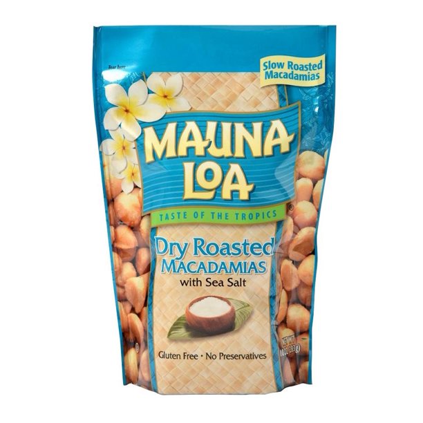 Mauna Loa Dry Roasted Macadamias With Sea Salt , 10 oz