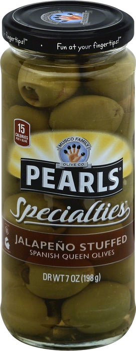 Pearls Jalapeno Stuffed Spanish Queen Olives, 198 gr (6 oz)