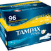 Tampax Regular Absorbency Pearl Unscented Plastic Tampons, 96 ct