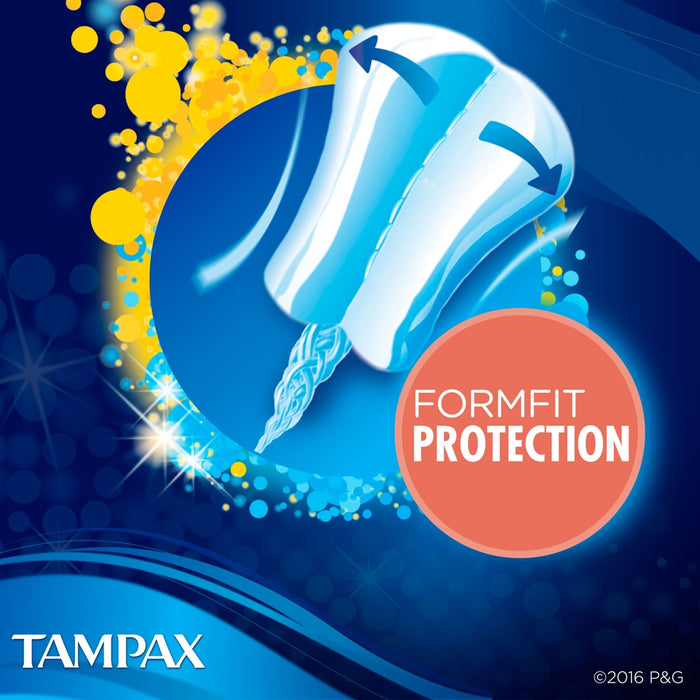 Tampax Regular Absorbency Pearl Unscented Plastic Tampons, 96 ct