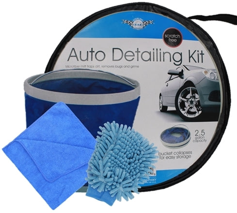 Car Wash Kit With Collapsible Bucket, 5 ct