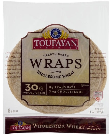 Toufayan Wraps, Wholesome Wheat, 11 oz, 6 ct