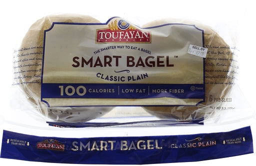 Toufayan Smart Bagel, Classic Plain, 6 ct