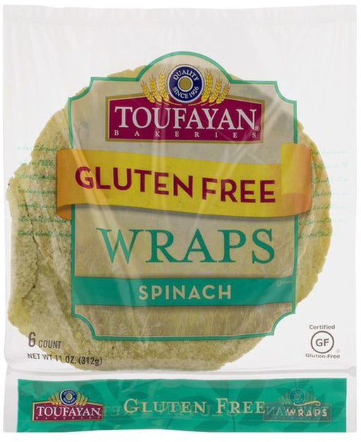 Toufayan Gluten Free Wraps, Spinach, 11 oz, 6 ct