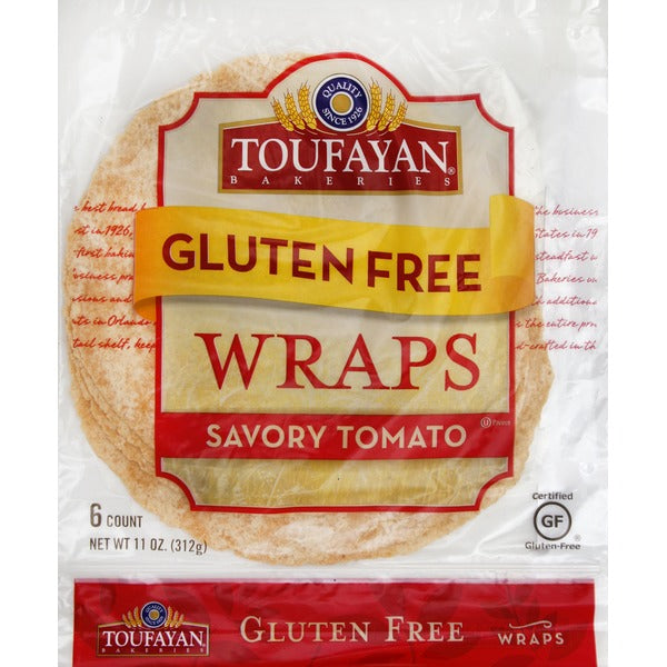 Toufayan Gluten Free Savory Tomato Wraps, 6-Piece , 11 oz