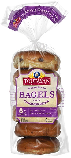 Toufayan Heart Baked Bagels, Cinnamon Raising, 20 oz