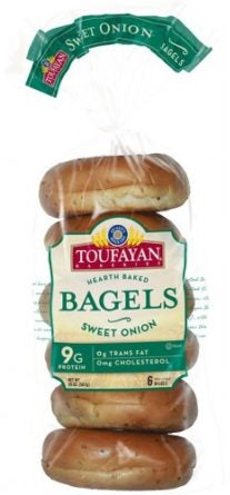 Toufayan Heart Baked Bagels, Sweet Onion, 20 oz