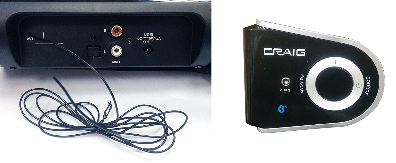 Craig 32-inch Stereo Sound Bar with Bluetooth & Optical Input, 3 ct