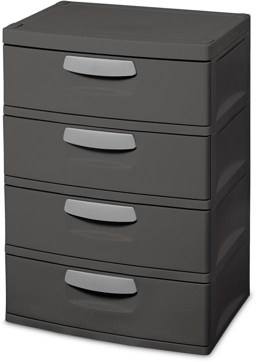 Sterilite 4-Drawer Unit, Grey, 19.25 x 18.75 x 35.75 inch