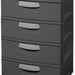 Sterilite 4-Drawer Unit, Grey, 19.25 x 18.75 x 35.75 inch