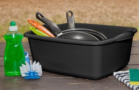 Sterilite 12 Quarts Dish Pan, Black, 15.8 x 12.5 x 6 inches