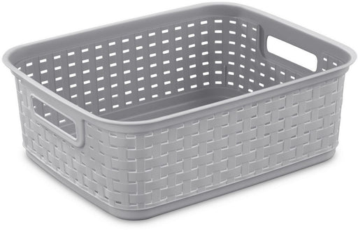 Sterilite Short Weave Basket, White, 5.3 x 15 x 12.3 inch