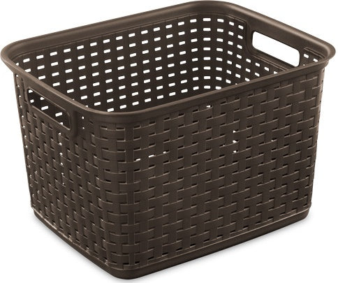 Sterilite Tall Weave Basket, Brown, 15 x 12.25 x 9.38 inch