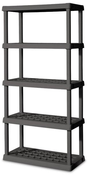 Sterilite 5 Shelf Unit, Flat Gray, 75 x 36 x 18 inch