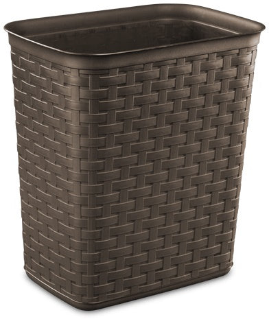 Sterlite 3.4 Gallon Weave Wastebasket, Espresso, 29.2 x 20.3 x 32.1 cm