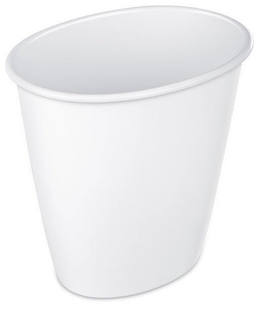 Sterilite Oval Waste Basket, White, 10 x 7 x 15 inch