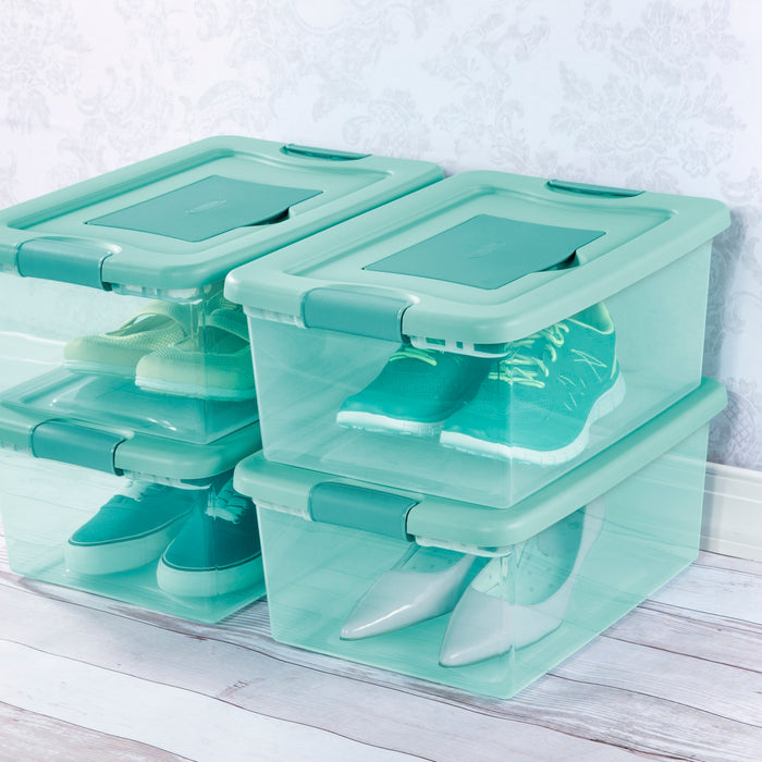 Sterilite 14 L Fresh Scent Box, Aqua Tint, 16.25 x 11.25 x 6.75 inch