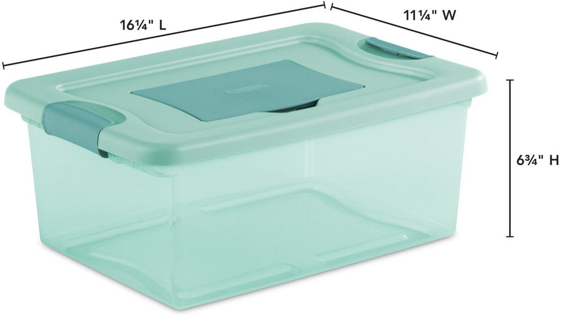 Sterilite 14 L Fresh Scent Box, Aqua Tint, 16.25 x 11.25 x 6.75 inch