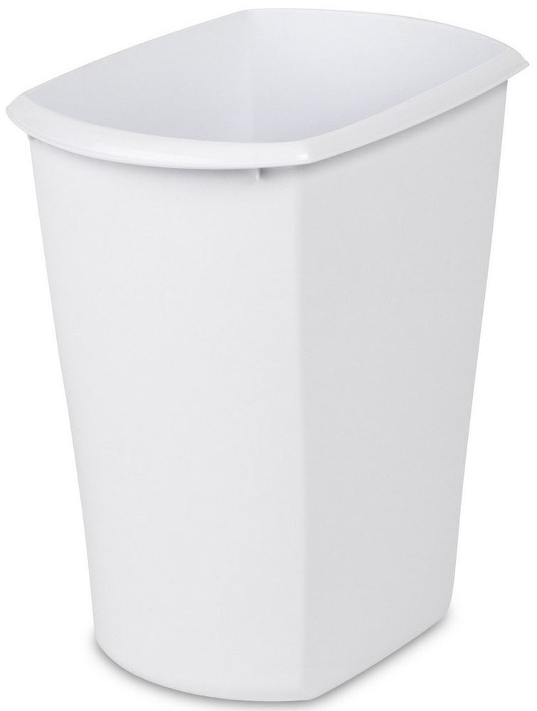 Sterlite 3 Gallon Rectengular Wastebasket, White, 31.4 x 21.6 x 44.1 cm
