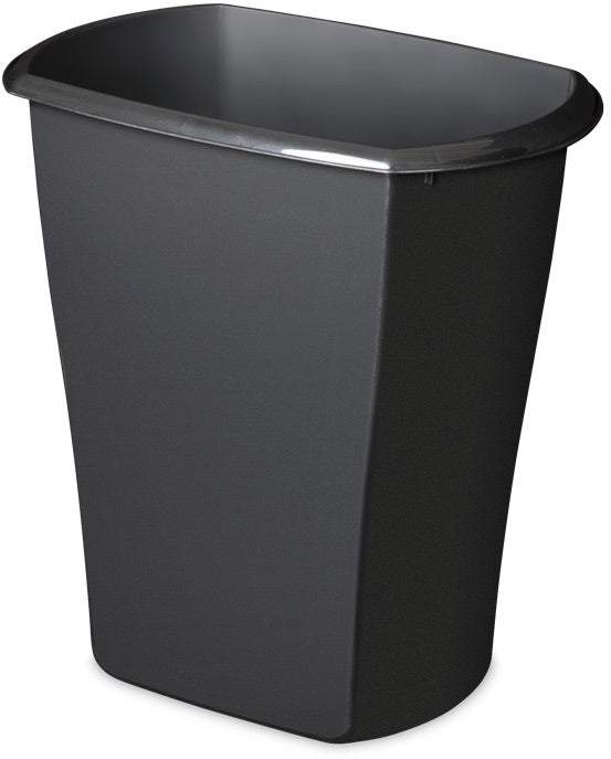 Sterlite 3 Gallon Rectengular Wastebasket, Black, 31.4 x 21.6 x 44.1 cm