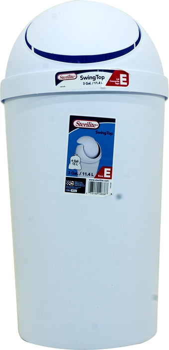 Sterilite Ultra Waste Basket with Swing Top, 3 Gal