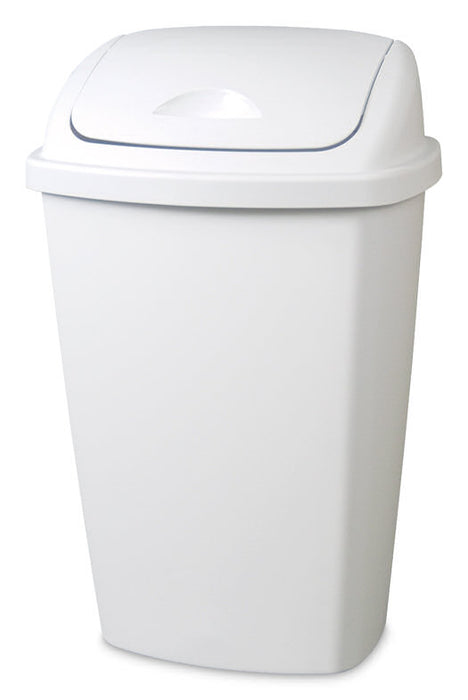 Sterilite 13.2-Gallon Swingtop Wastebasket, White, 13.2 gl