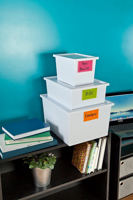 Sterilite 5.4 Quarts Storage Box with Write-On Labels, 10.38 x 7.13 x 6.5 inch