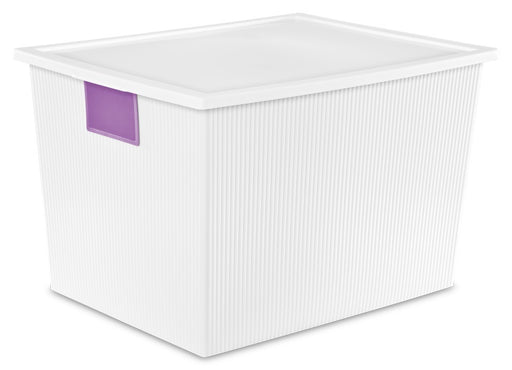 Sterilite 50 Quarts Storage Box with Write-On Labels, 19.88 x 15.38 x 12.63 inch