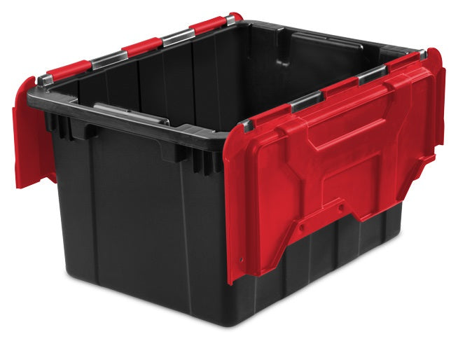 Sterilite 12 Gallon Hinged Lid Industrial Tote, 21.75 x 15.38 x 12.5 inch