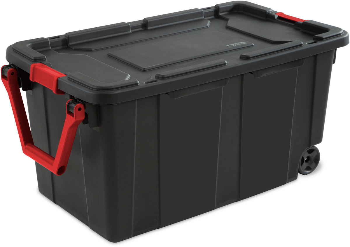 Sterilite 40 Gallon Wheeled Industrial Tote, Black, ct —