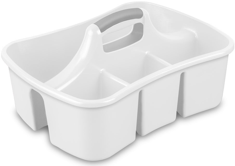 Sterilite Divided Ultra Household Caddy, White, 45.1 x 33.7 x 22.5 cm