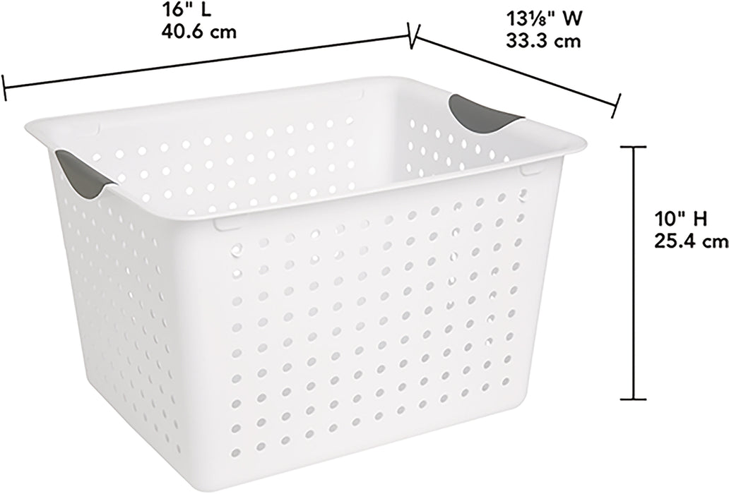 Sterilite Deep Ultra Storage Basket, White, 1 pc