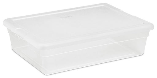 Sterilite 28 Quarts Clear Base Storage Box, 23 x 16.25 x 6 inch