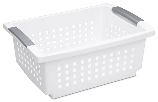 Sterilite Medium Stacking Basket, White, 14.75 x 10.75 x 6.25 inch