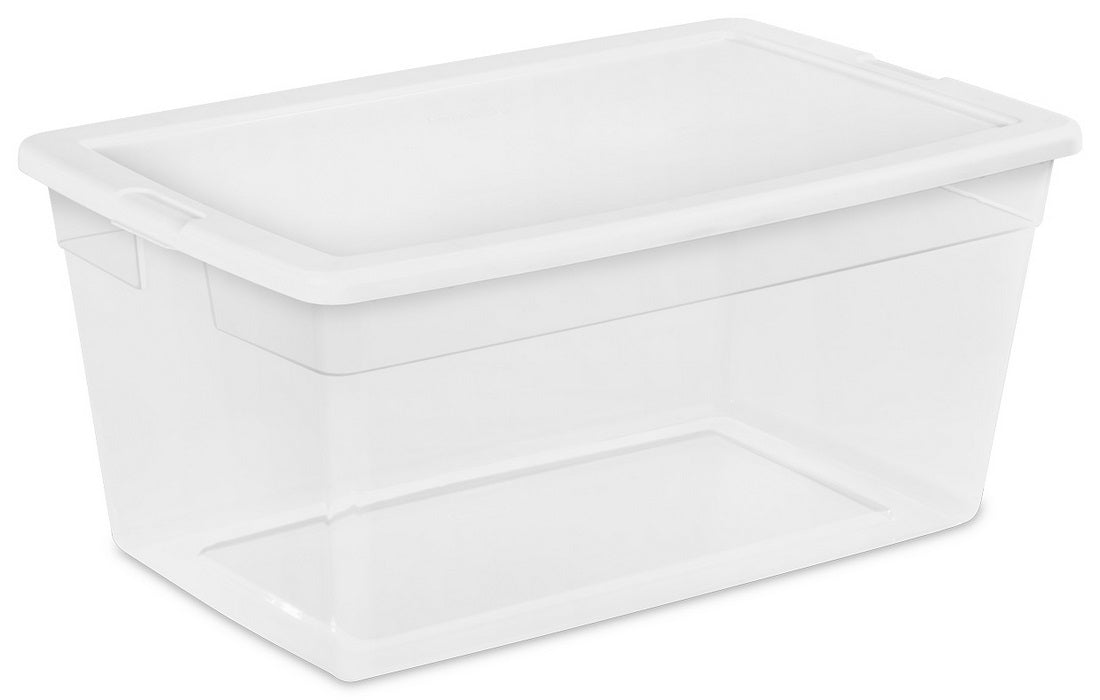 Sterilite 90 Quarts Clear Base Storage Box, 29.75 x 18.75 x 13.5 inch