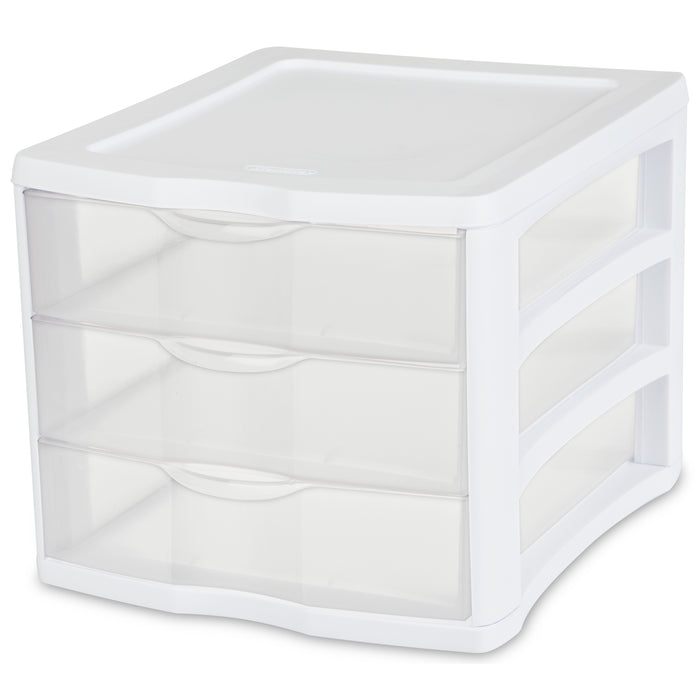 Sterilite 3-Drawer Organizer, White, 1 pc